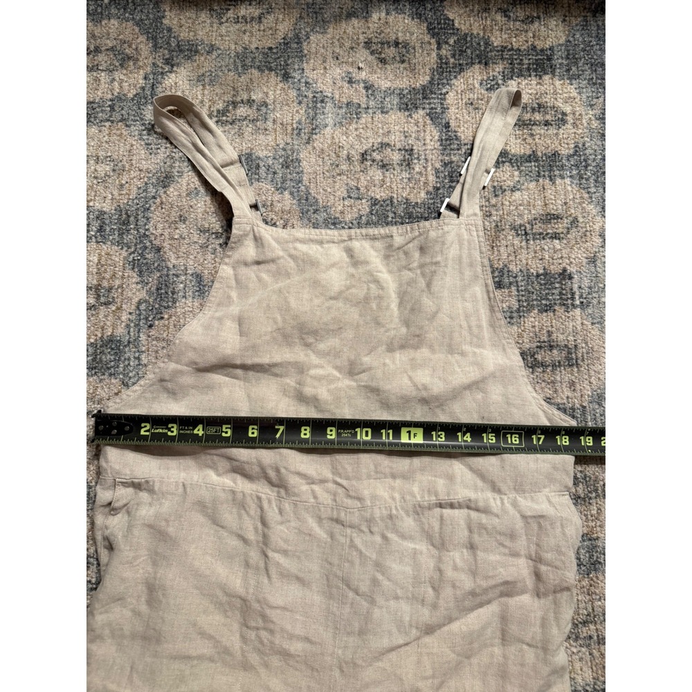 Eileen Fisher Cropped Organic Linen Overall Jumpsuit Medium Excellent Condition - Picture 3 of 7
